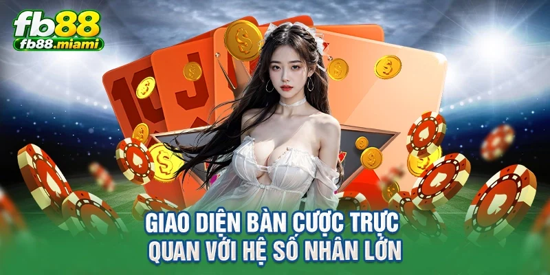 Giao diện bàn cược trực quan với hệ số nhân lớn
