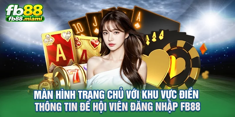 Màn hình trang chủ với khu vực điền thông tin để hội viên đăng nhập FB88